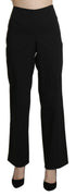 Black High Waist Straight Dress Trouser Pants