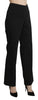 Black High Waist Straight Dress Trouser Pants