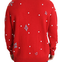 Red Christmas Dog Pullover Cashmere Sweater