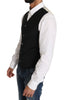 Black Wool Blend Dress Vest waistcoat
