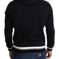 Black Jazz Applique Hooded Pullover Sweater