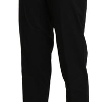 Black High Waist Straight Cropped Dress Pants