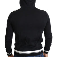 Black Jazz Applique Hooded Pullover Sweater
