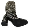 Black Silver Leopard Knee High Boots Shoes