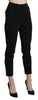 Black High Waist Skinny Cropped Dress Trouser Pant