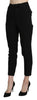 Black High Waist Skinny Cropped Dress Trouser Pant