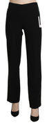 Black High Waist Straight Formal Dress Trouser