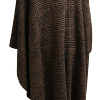 Brown Cape Blazer Coat Wool Blend Jacket