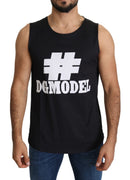 Black #DGMODEL Tank Top 100% Cotton T-shirt