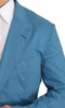 Blue Single Breasted Formal Cotton Blazer