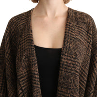 Brown Cape Blazer Coat Wool Blend Jacket