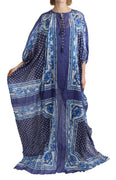 Blue Majolica Cape Maxi Cotton Dress