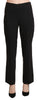 Black Mid Waist Straight Formal Dress Trouser Pants