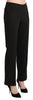 Black Mid Waist Straight Formal Dress Trouser Pants