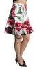 White Floral A-line High Waist Mini Skirt
