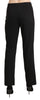 Black Mid Waist Straight Formal Dress Trouser Pants