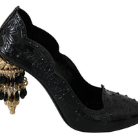 Black Crystal Floral CINDERELLA Heels Shoes