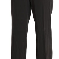 Gray High Waist Straight Dress Trouser Pants