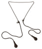 Black Steel Metal Branded Earpiece Style Unisex Necklace