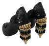 Black Crystal Floral CINDERELLA Heels Shoes