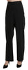 Black High Waist Straight Dress Trouser Pants