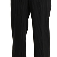 Black High Waist Straight Dress Trouser Pants