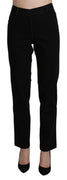 Black High Waist Straight Casual Trouser Pant