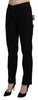 Black High Waist Straight Casual Trouser Pant