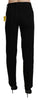 Black High Waist Straight Casual Trouser Pant