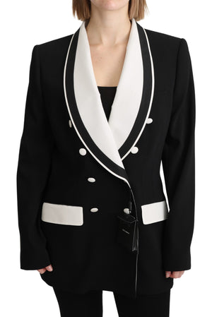 Black Double Breasted Blazer Wool Jacket