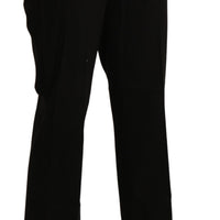 Black High Waist Straight Dress Trouser Pant