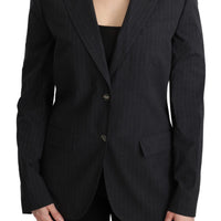 Gray Single Breasted Blazer Cotton Jacket