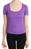 Purple 100% Polyester Short Sleeve Top  Blouse