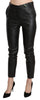 Black Leather High Waist Skinny Cropped Pant
