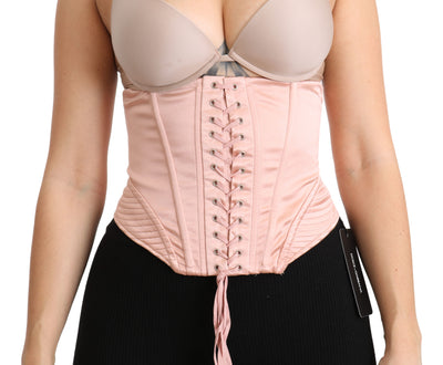 Silk Pink Corset Belt Stretch Waist Strap Top