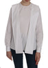 White Crew Neck Long Sleeve Cotton Blouse