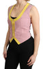 Pink Sleeveless Waistcoat Vest Cotton Top