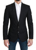 Black Single Breasted Formal Wool Blazer