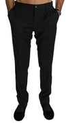 Black Skinny Dress Trousers Wool Pants