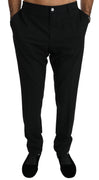 Black Skinny Dress Trouser Wool Stretch Pants