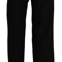 Black High Waist Flared Trouser Cotton Pant