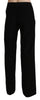 Cotton Black High Waist Flared Pants