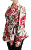 White Floral Sleepwear Blouse Top Robe