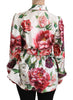 White Floral Sleepwear Blouse Top Robe