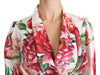 White Floral Sleepwear Blouse Top Robe