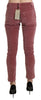 Red Mid Waist Skinny Cotton Pants