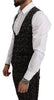 Black Floral Shawl 3 Pieces Shiny  Suit