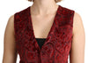 Bordeaux Brocade Waistcoat Vest Cotton Top