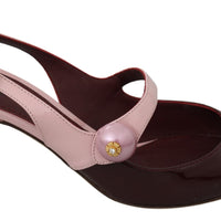 Pink Bordeaux Heels Slingback Leather Shoes