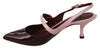 Pink Bordeaux Heels Slingback Leather Shoes